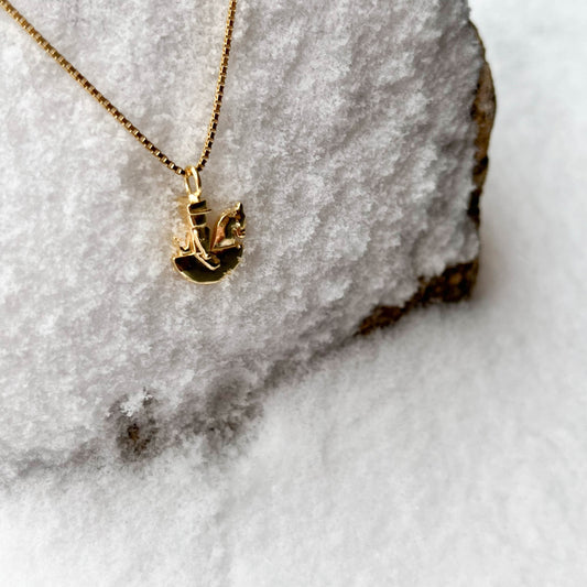 Nussknacker-Schaukelpferdchen mit Kette